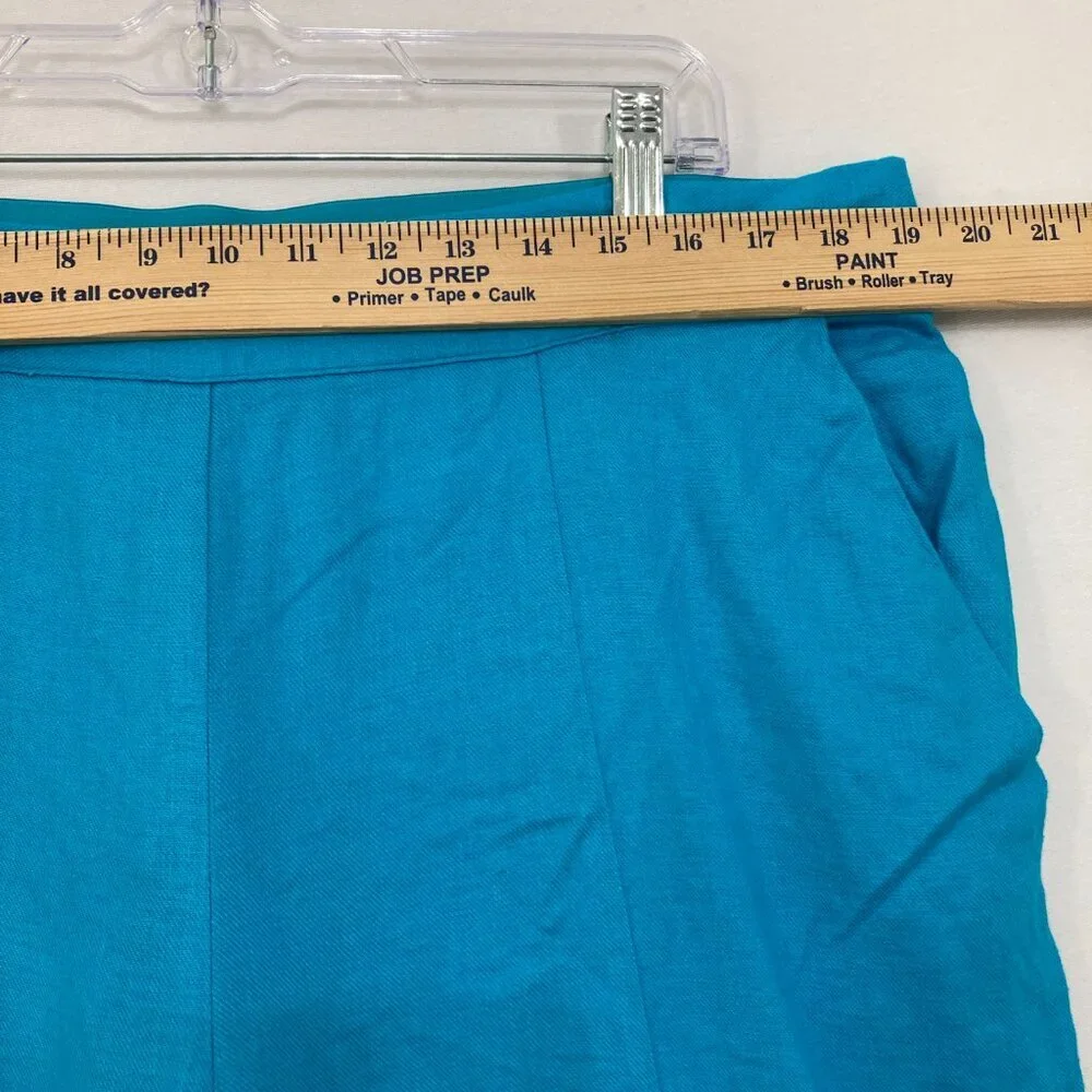 New DG2 by Diane Gilman size 1X Blue Wide Leg Linen Blend Soft Pull-on Pants‎